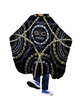 Load image into Gallery viewer, SC Stylecraft Waterproof Barber/Stylist Cape in Black Chain Design
