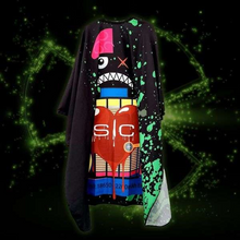 Load image into Gallery viewer, SC Stylecraft Waterproof Barber/Stylist Cape in Radioactive Black Design
