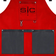 Load image into Gallery viewer, Gamma+ Stylecraft Heavy Weight Waterproof Barber/Salon Apron Red
