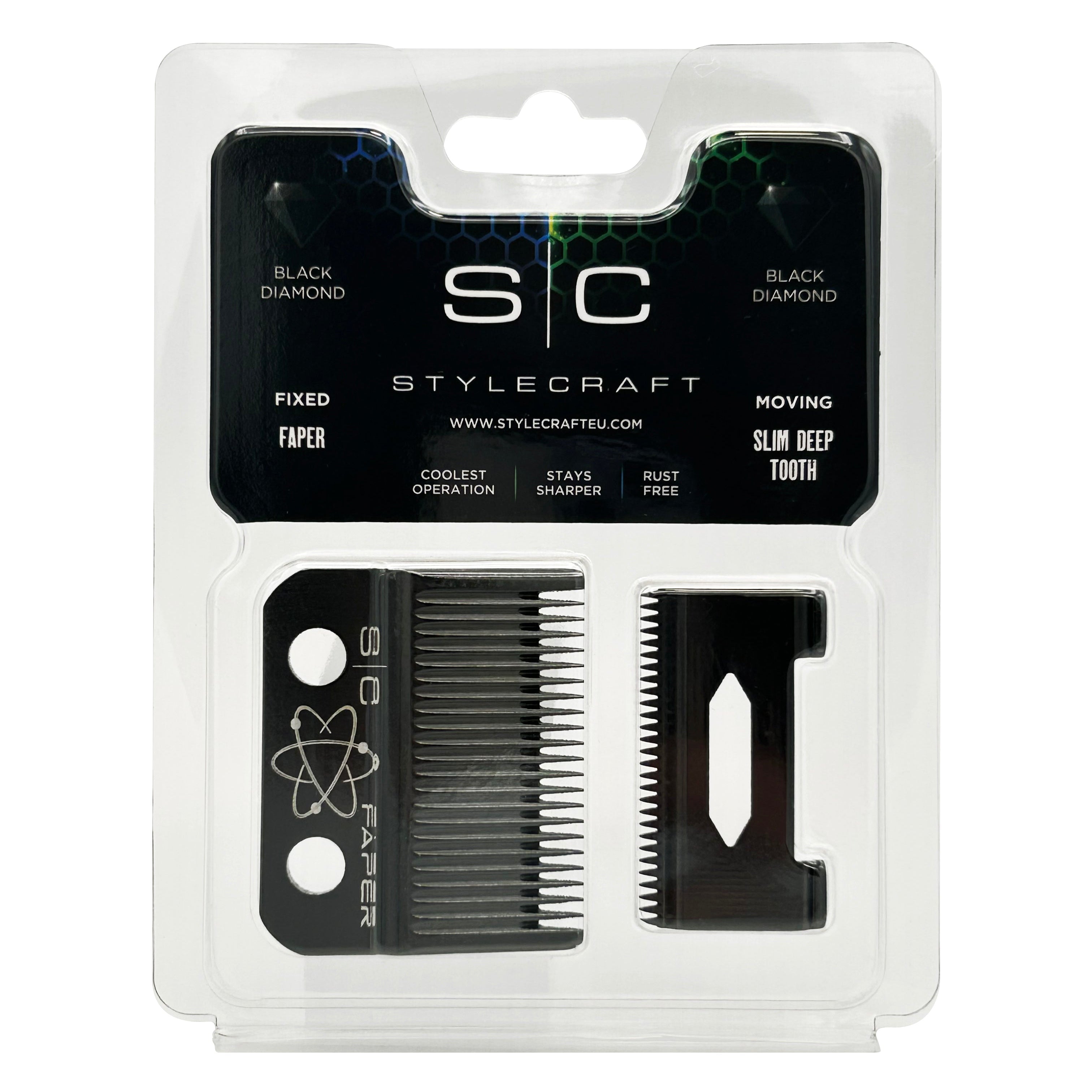 StyleCraft Clipper Blade Set - DLC Fixed Faper Blade with Slim Deep Tooth Cutter