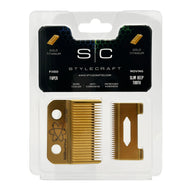 StyleCraft Clipper Blade Set - Gold Fixed Faper Blade with Slim Deep Tooth Cutter