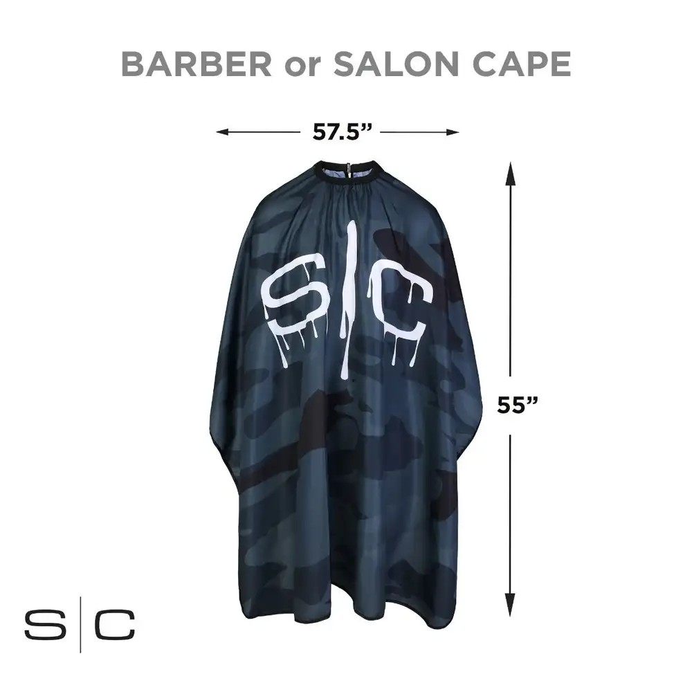 StyleCraft Waterproof Barber/Stylist Cape - Black Camo