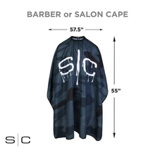 Load image into Gallery viewer, SC Stylecraft Waterproof Barber/Stylist Cape in Black Camo Design
