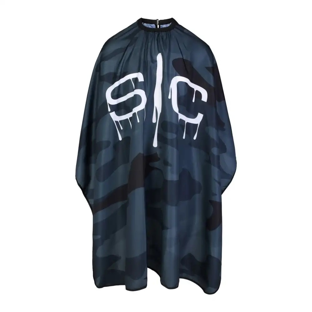 SC Stylecraft Waterproof Barber/Stylist Cape in Black Camo Design