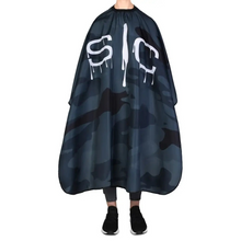 Load image into Gallery viewer, SC Stylecraft Waterproof Barber/Stylist Cape in Black Camo Design
