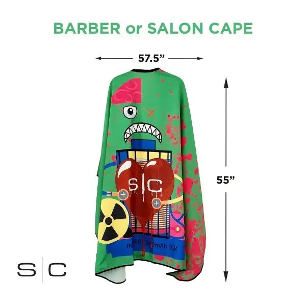 StyleCraft Waterproof Barber/Stylist Cape - Radioactive Black