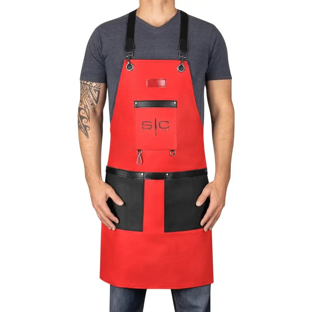 Gamma+ x StyleCraft Heavy Duty Barber Apron - Red