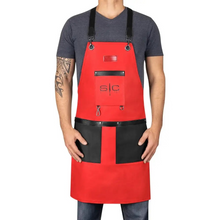 Load image into Gallery viewer, Gamma+ Stylecraft Heavy Weight Waterproof Barber/Salon Apron Red
