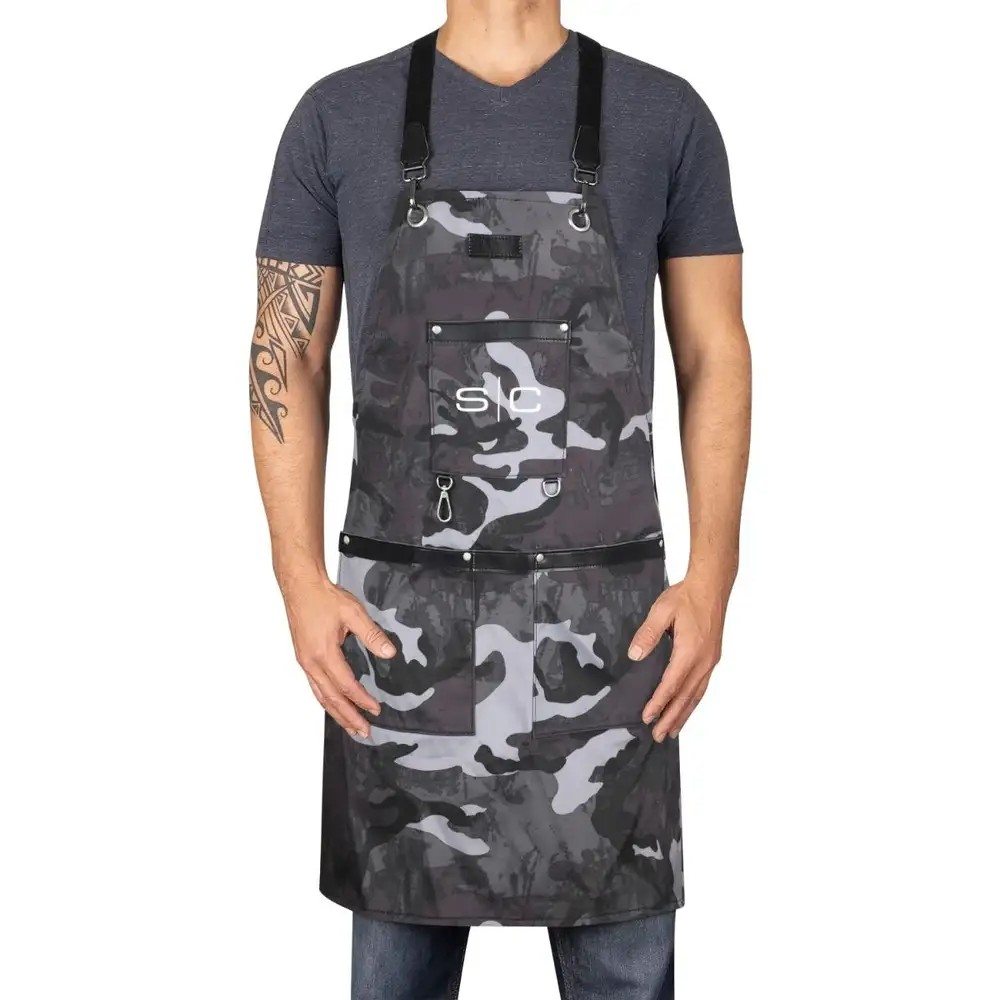 Gamma+ x StyleCraft Heavy Duty Barber Apron - Camo Black