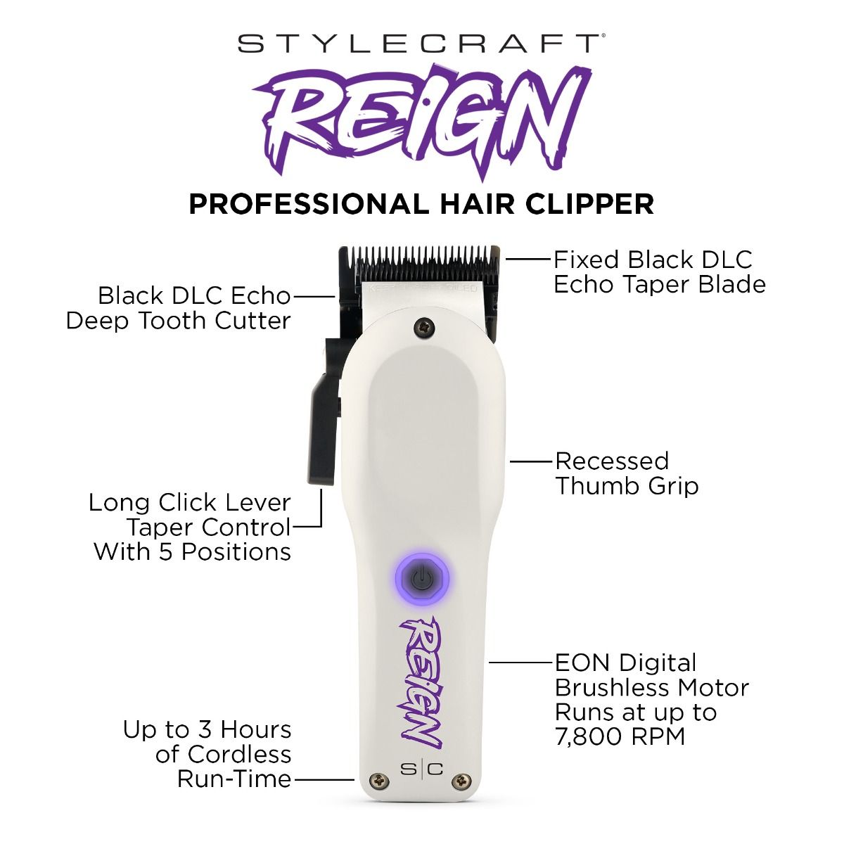 NEW StyleCraft Reign EON Digital Brushless Motor Clipper