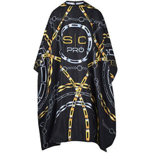 Load image into Gallery viewer, SC Stylecraft Waterproof Barber/Stylist Cape in Black Chain Design
