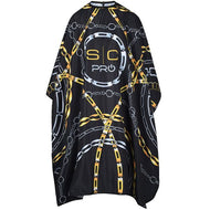 SC Stylecraft Waterproof Barber/Stylist Cape in Black Chain Design